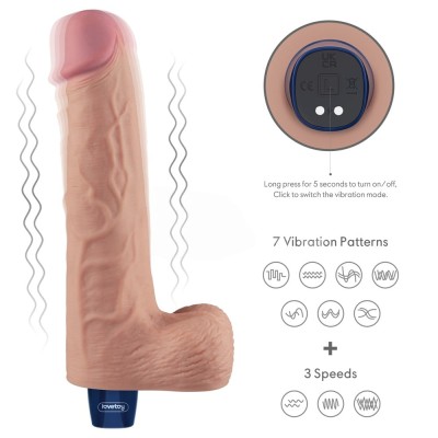25.3 cm USB Şarjlı Yeni Nesil Realistik Titreşimli Ten Dildo Penis