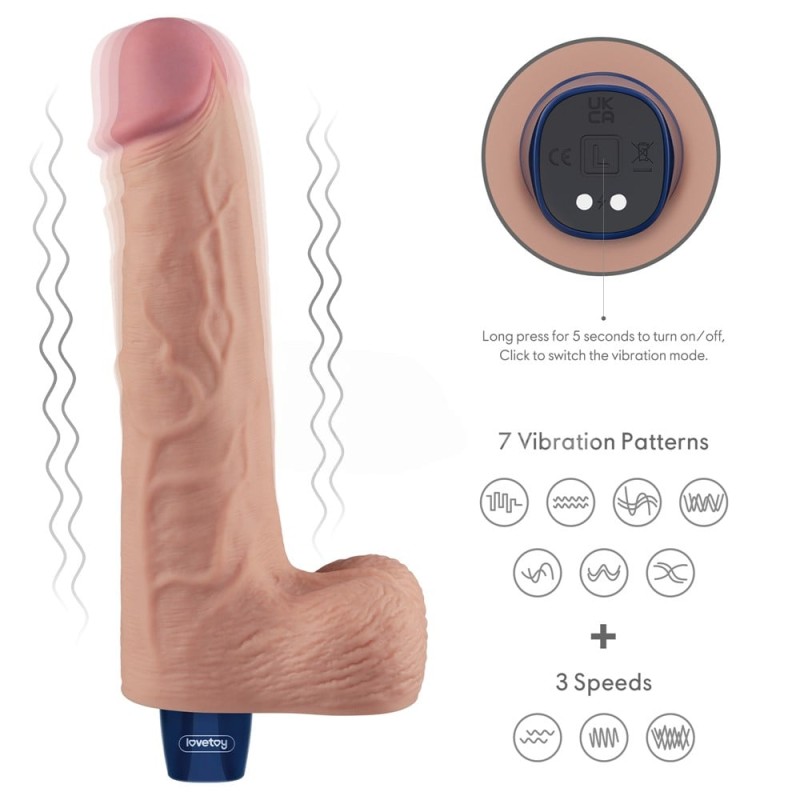 25.3 cm USB Şarjlı Yeni Nesil Realistik Titreşimli Ten Dildo Penis