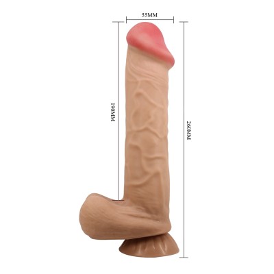 26 cm Kıkırdak Yapılı Çift Katmanlı Gerçekçi Dildo Penis - Mendel