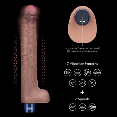 26.5 cm USB Şarjlı Yeni Nesil Realistik Titreşimli Dildo Penis