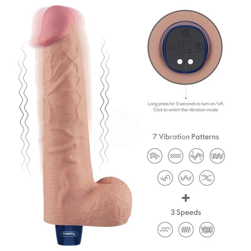 27.2 cm USB Şarjlı Yeni Nesil Realistik Titreşimli Ten Dildo Penis