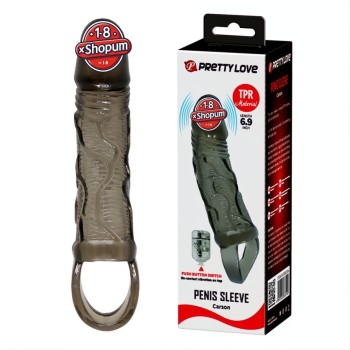 3 cm Dolgu Uzatmalı Titreşimli Zenci Penis Kılıfı Prezervatif Vibratör