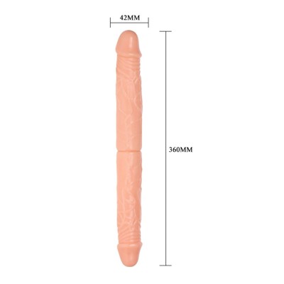 36 cm Çift Taraflı Realistik Dildo Anal Vajinal Penis