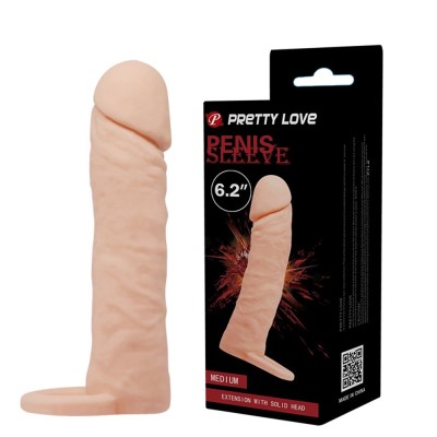 4 cm Dolgulu Realistik Uzatmalı Penis Kılıfı Dildo Ten Rengi Penis