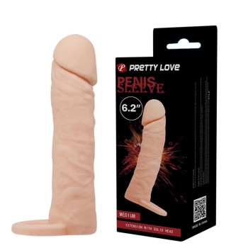4 cm Dolgulu Realistik Uzatmalı Penis Kılıfı Dildo Ten Rengi Penis