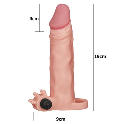 4 cm Uzatmalı Realistik Titreşimli Penis Kılıfı X-TENDER