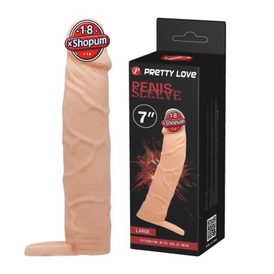 6 Cm Dolgulu Realistik Uzatmalı Penis Kılıfı Dildo Ten Rengi Penis