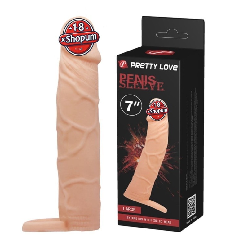 6 Cm Dolgulu Realistik Uzatmalı Penis Kılıfı Dildo Ten Rengi Penis