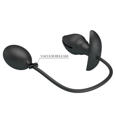 9,6 cm Şişirilebilir ve Titreşimli USB Şarjlı Silikon Anal Plug - Manson