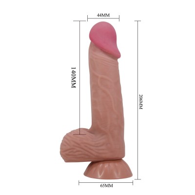 Belden Bağlamalı 20,6 cm Kıkırdak Yapılı Çift Katmanlı Gerçekçi Melez Dildo Penis - Lisle