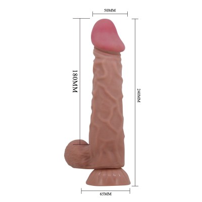 Belden Bağlamalı 24 cm Kıkırdak Yapılı Çift Katmanlı Gerçekçi Melez Dildo Penis - Mendel