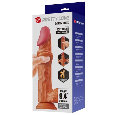 Belden Bağlamalı 24 cm Kıkırdak Yapılı Çift Katmanlı Gerçekçi Melez Dildo Penis - Mendel