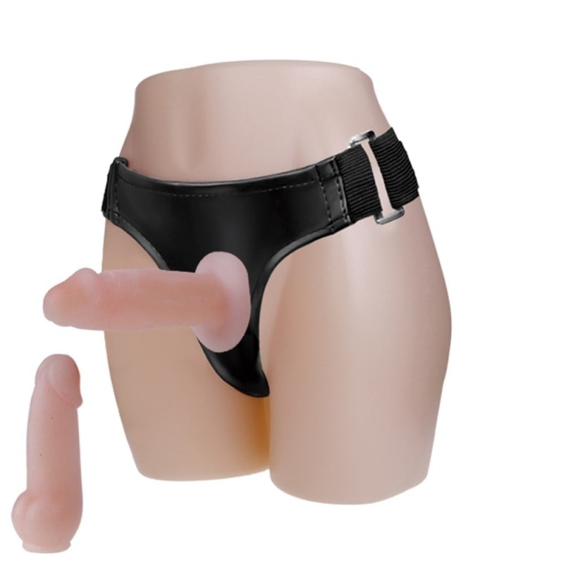 Belden Bağlamalı İçi Dolu 10cm Çift Strapon Penis