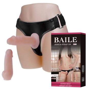 Belden Bağlamalı İçi Dolu 10cm Çift Strapon Penis