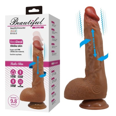 Belden Bağlamalı USB Şarjlı 25 cm Oynar Başlı İleri Geri Hareketli Titreşimli Dildo - Wilks