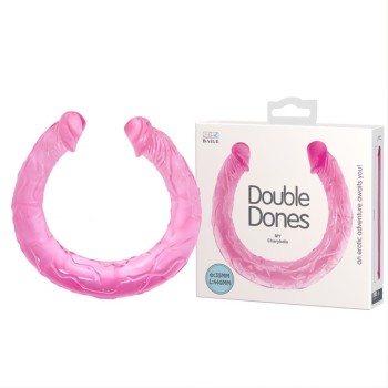 Double Dones 44 cm Çift Taraflı Jel Yumuşak Penis Dildo