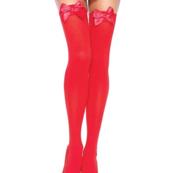 Kırmızı Fiyonklu Jartiyer Çorabı TM1211