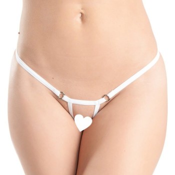 Leyna Beyaz Arası Açık Seksi Tanga TM1135