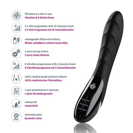 Mystim Sizzling Simon Titreşimli ve Elektrikli Şoklu Vibratör 27cm