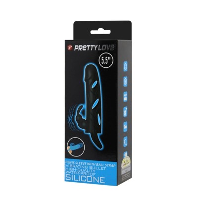 Titreşimli Klitoral Uyarıcılı Uzatmalı Penis Kılıfı Zenci Penis