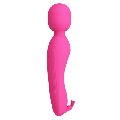 USB Şarjlı Silikon Masaj Wand Vibratör - Curtis (Pembe)