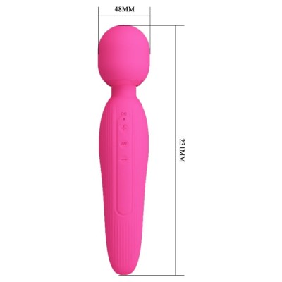 USB Şarjlı Silikon Masaj Wand Vibratör - Curtis (Pembe)