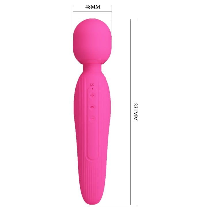 USB Şarjlı Silikon Masaj Wand Vibratör - Curtis (Pembe)