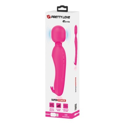 USB Şarjlı Silikon Masaj Wand Vibratör - Curtis (Pembe)